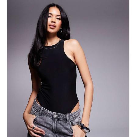Fashionkilla Exclusives Gelaagde body van gladde vormende stof in zwart