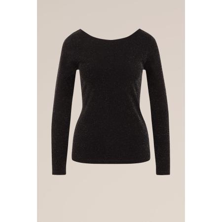 WE Fashion Dames top met glittergaren - Zwart - Maat: M