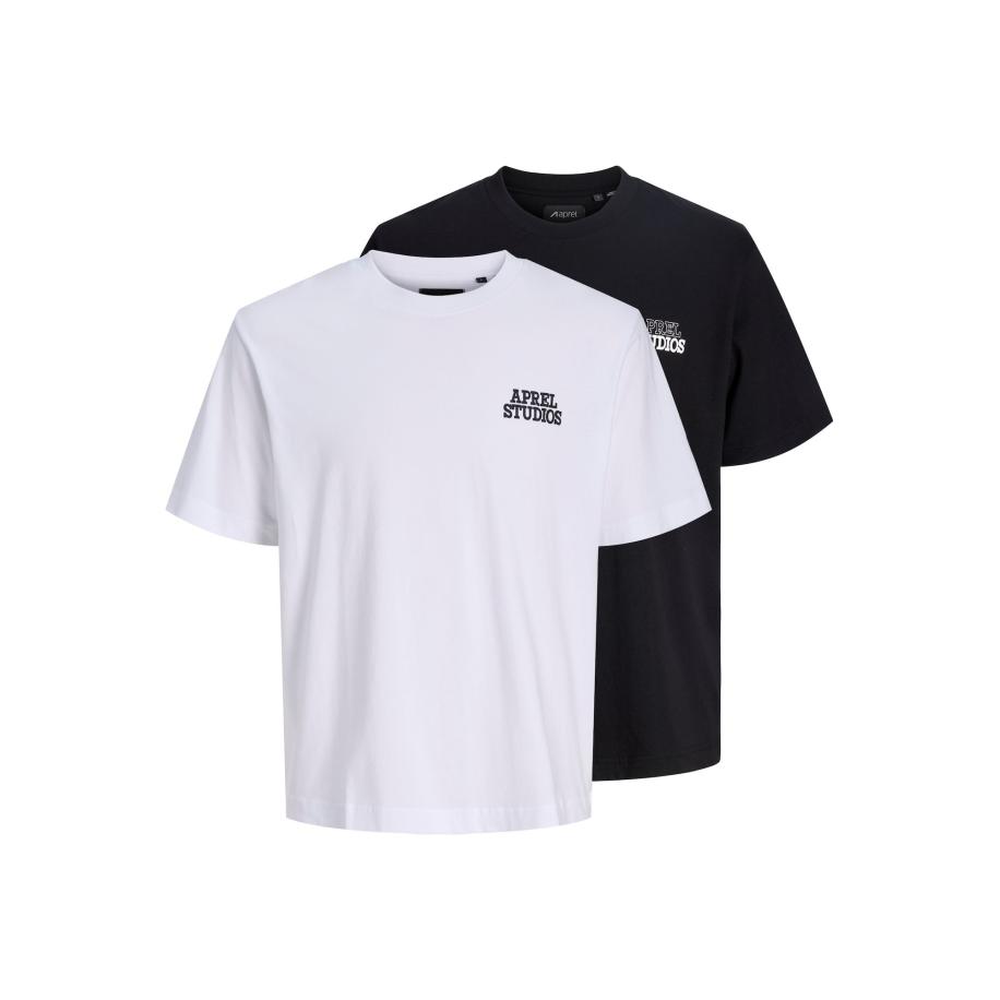 aprel aprel Shirt zwart / wit -