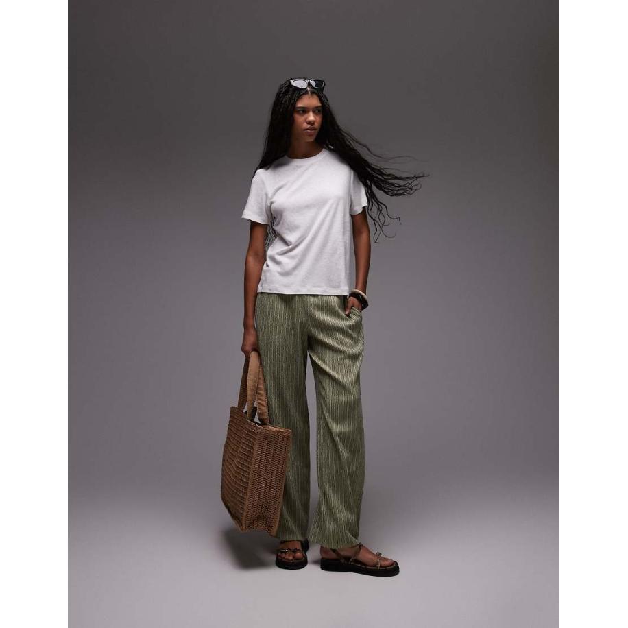 & Other Stories Ruimvallend T-shirt van linnenmix met korte mouwen in wit Wit