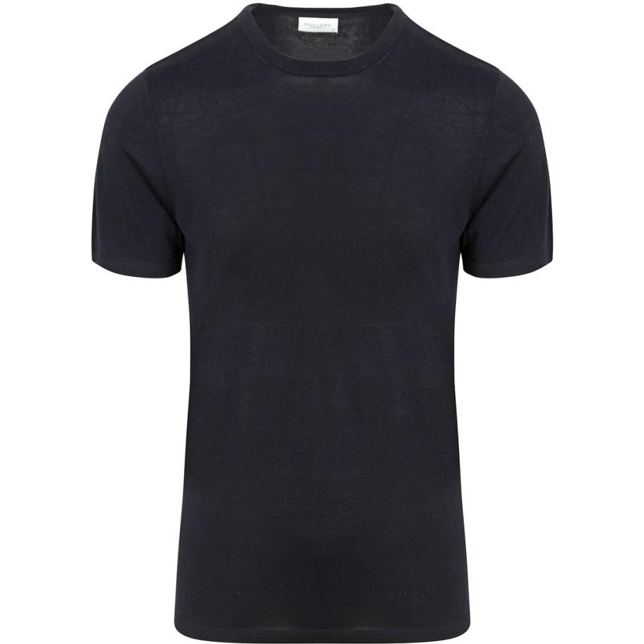 Profuomo T-Shirt Knitted Navy Blauw