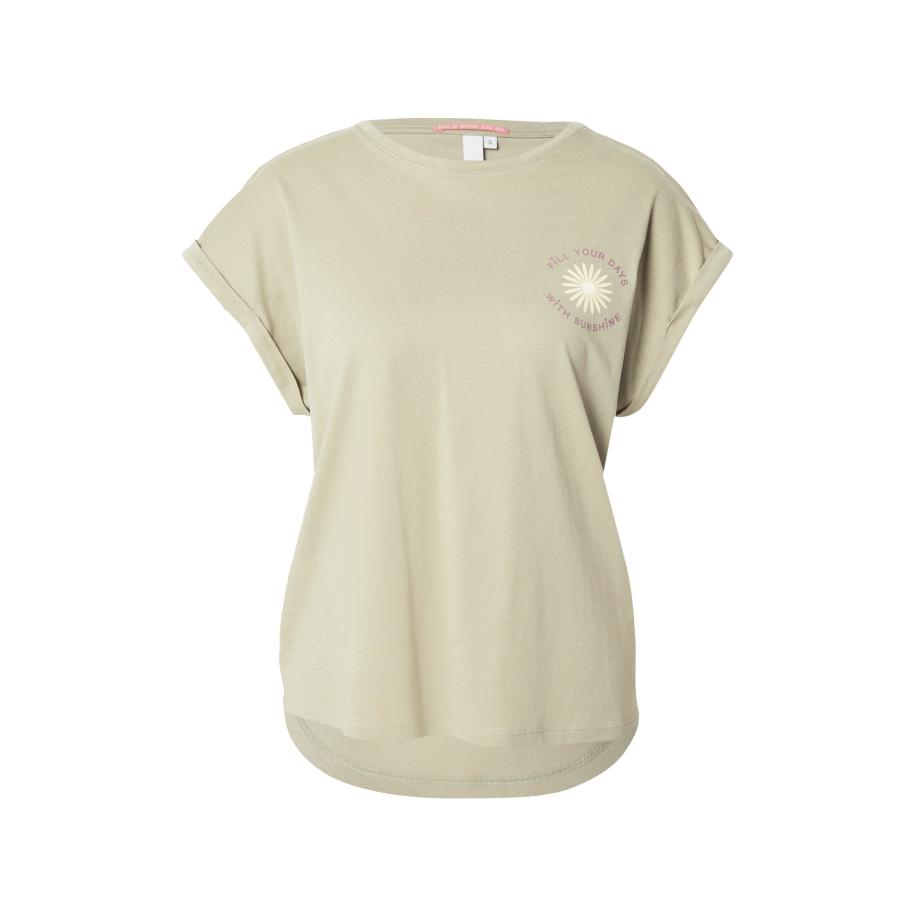 QS QS Shirt pasteelgeel / pastelgroen / sering -