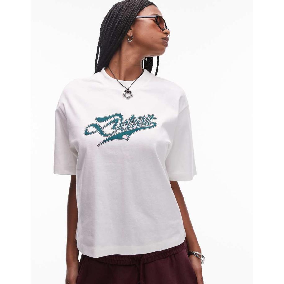 Carhartt WIP T-shirt met logo op de borst in wit Wit