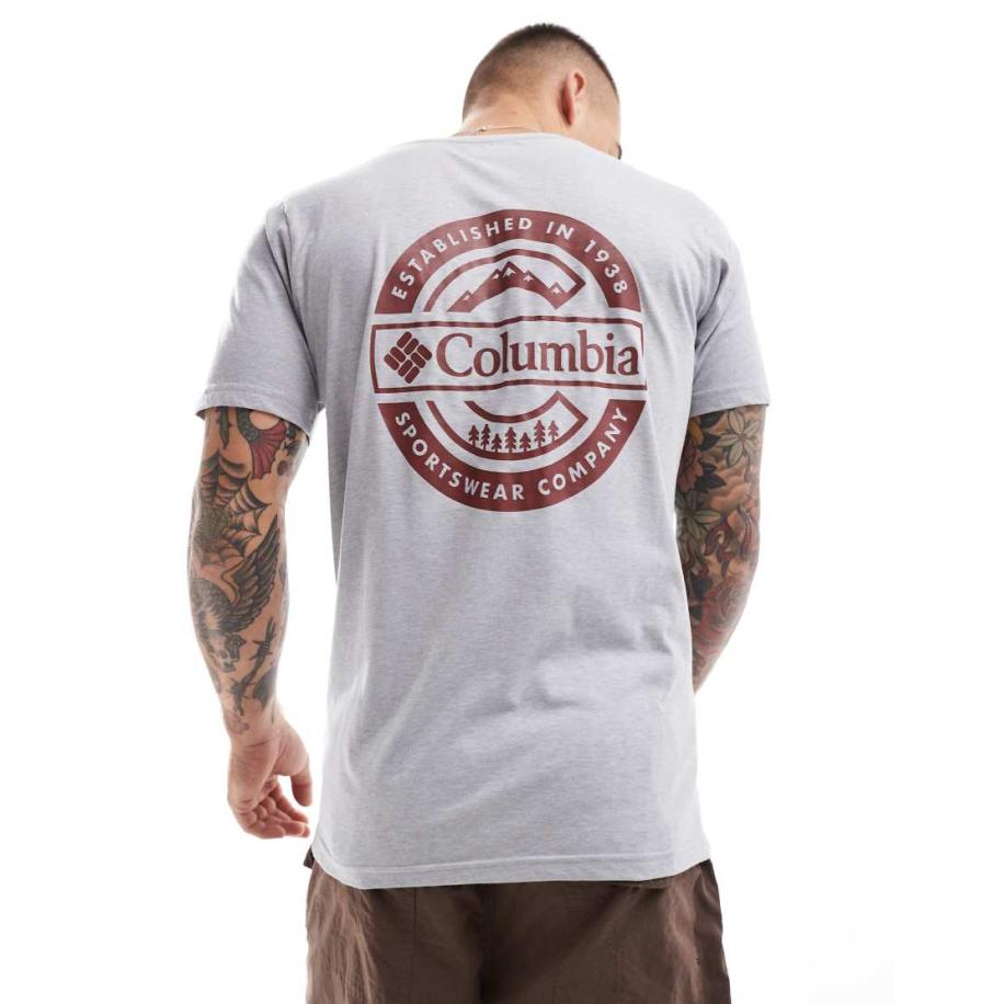 Columbia - Rapid Ridge II - T-shirt met print op achterkant in grijs Grijs