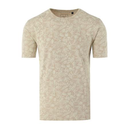 Marvelis Casual T-Shirt ronde hals lichtbeige, Bedrukt