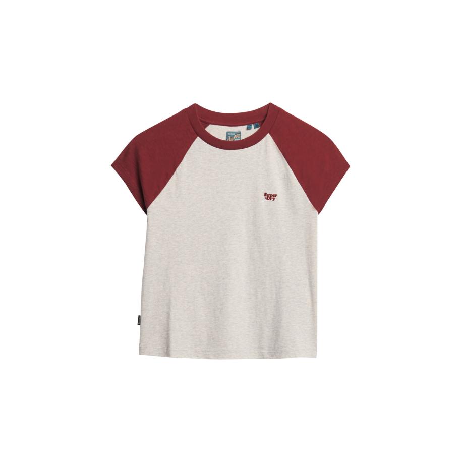 Superdry Shirt Essential lichtgrijs / bourgogne Grijs