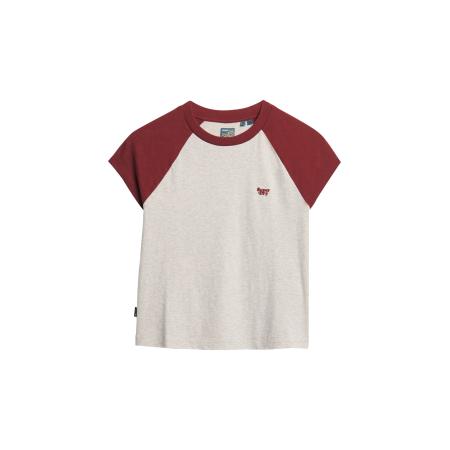 Superdry Shirt Essential lichtgrijs / bourgogne