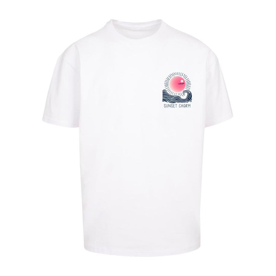 Merchcode Merchcode Shirt Sunset Charm wit -
