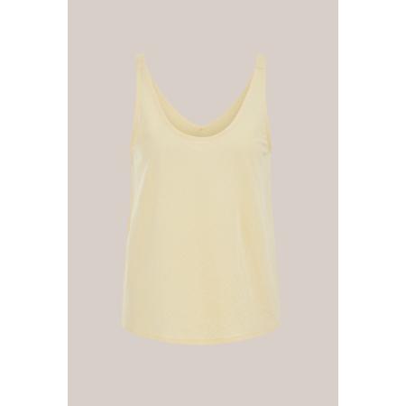 WE Fashion Dames jersey singlet - Regular fit - Lichtgeel - Viscose - Maat: S