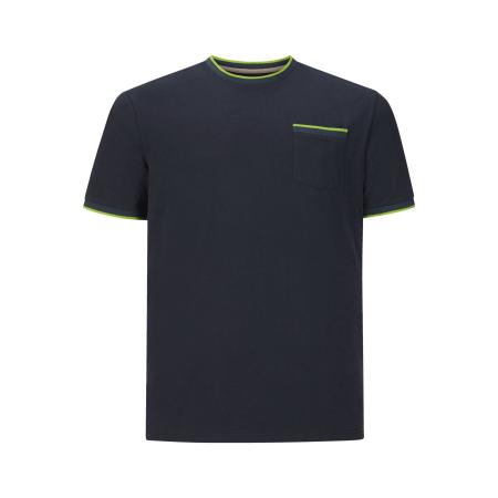 Charles Colby T-Shirt ronde hals donkerblauw, Effen