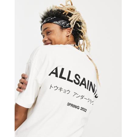 AllSaints - Underground - Oversized T-shirt in wit