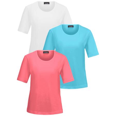 Goldner Goldner Shirt turquoise / koraal / wit