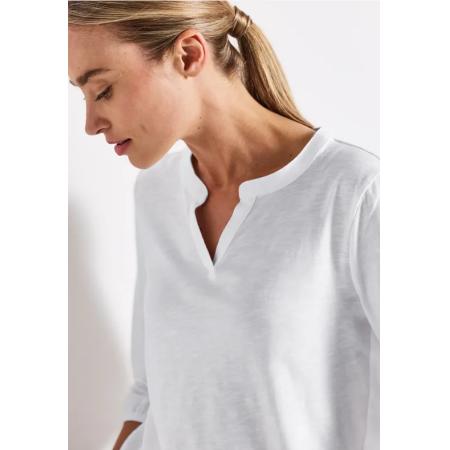 Street One Shirt van jersey met gespleten hals