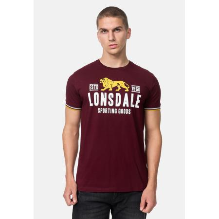 LONSDALE Shirt Blagh geel / wijnrood / wit
