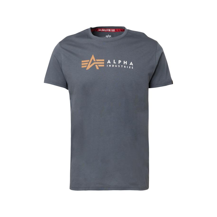 ALPHA INDUSTRIES Shirt grafiet / abrikoos / wit Grijs