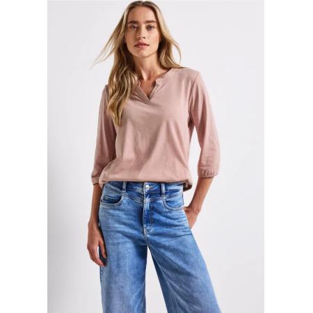 Street One Shirt van jersey met gespleten hals