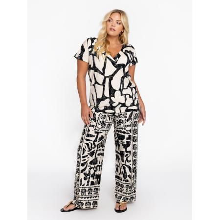 Yoek YOEK Shirt ecru / zwart