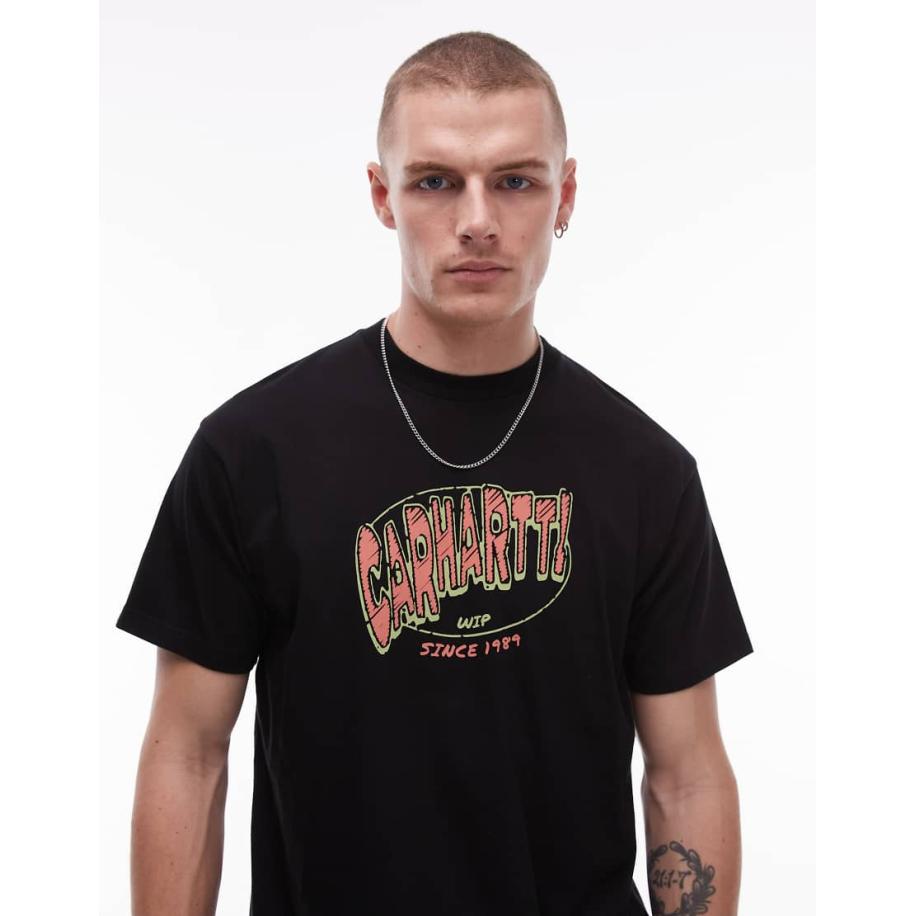 Carhartt WIP - Hot Script - T-shirt met grafische print in zwart Zwart