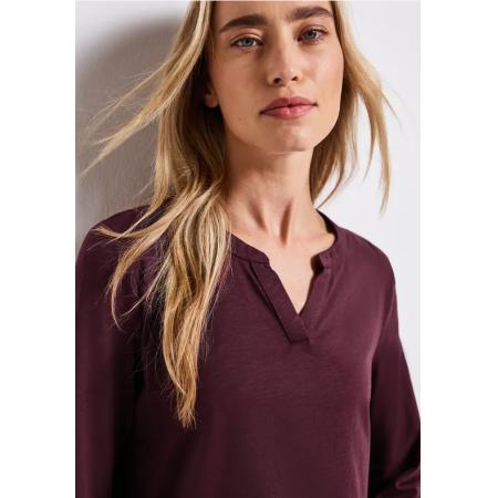 Street One Shirt van jersey met gespleten hals