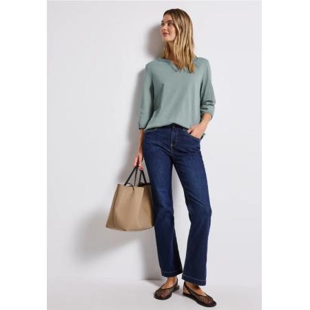 Street One Shirt van jersey met gespleten hals