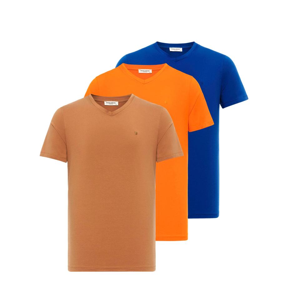Anou Anou Anou Anou Shirt donkerblauw / cappuccino / oranje -