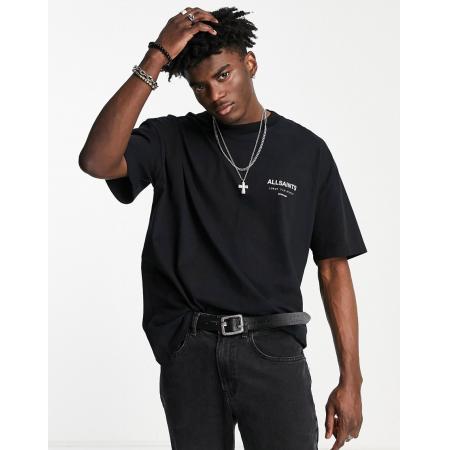 AllSaints - Underground - Oversized T-shirt in zwart