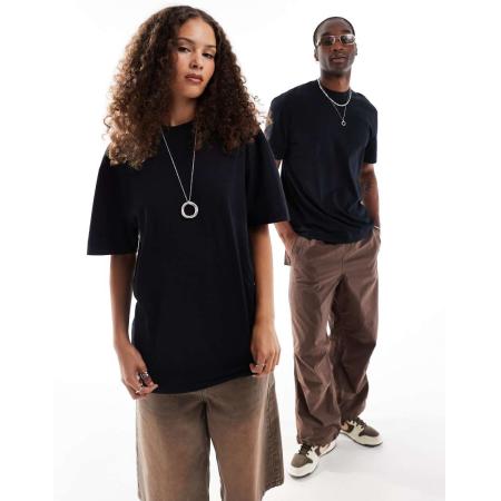 COLLUSION Unisex t-shirt in zwart