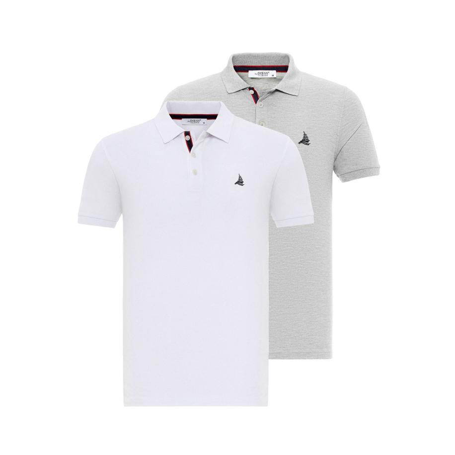 By Diess Collection By Diess Collection Shirt navy / lichtgrijs / wit -