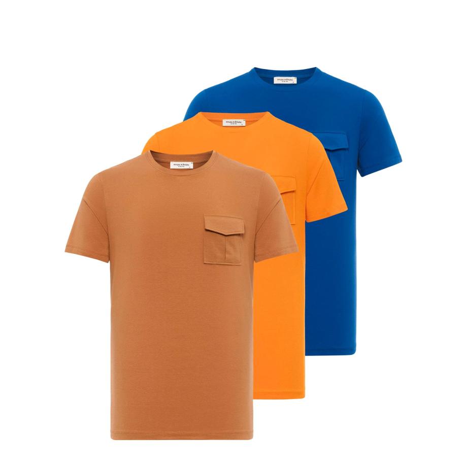 Anou Anou Anou Anou Shirt royal blue/koningsblauw / oranje / roestrood -