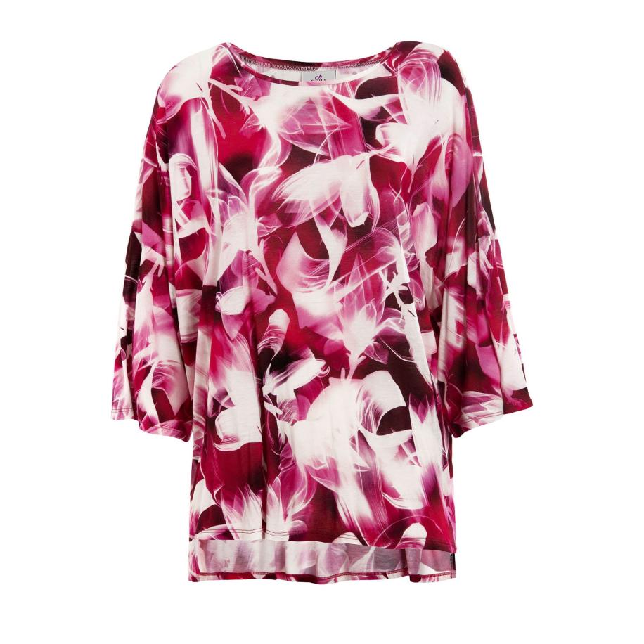 Deha DEHA Oversized shirt lichtroze / donkerroze / donkerrood / wit -