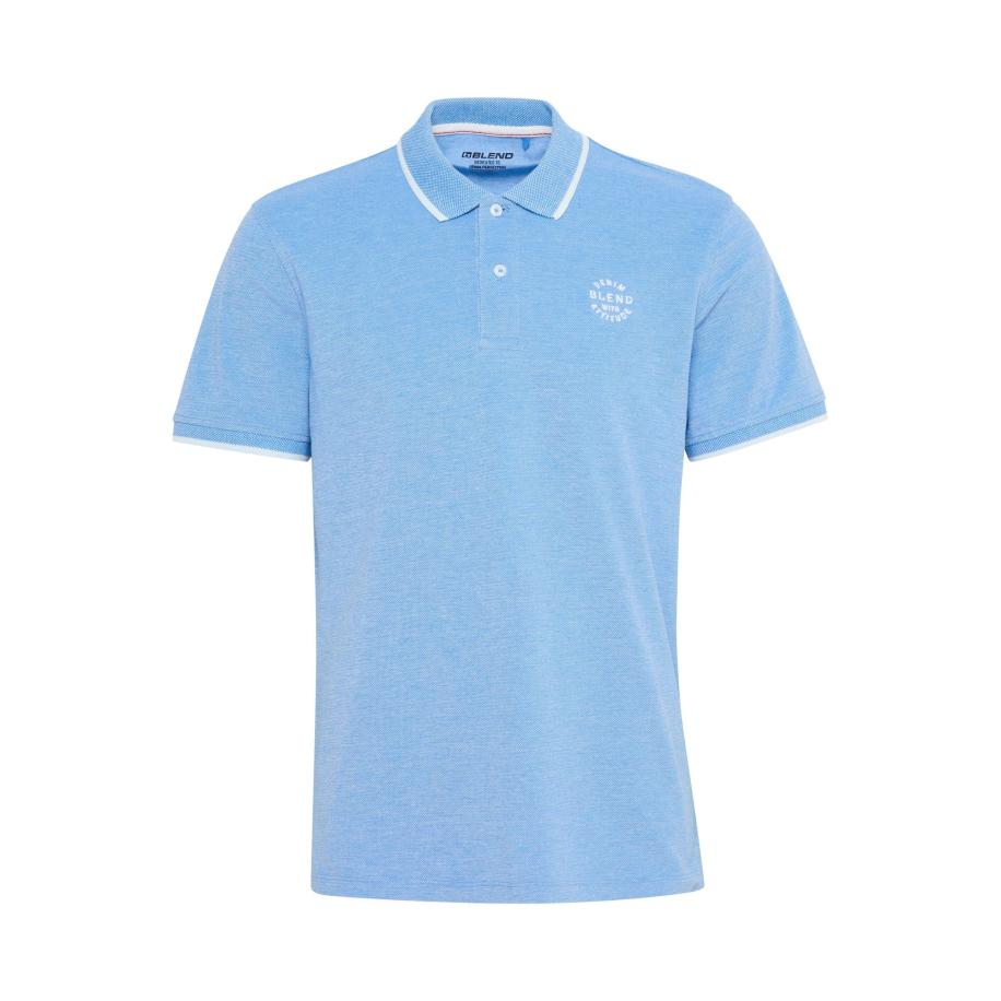 BLEND Shirt Nate donkerblauw / wit Blauw