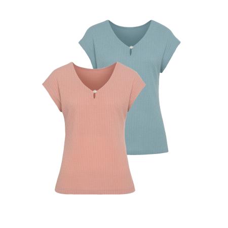 Lascana LASCANA Shirt blauw / oudroze