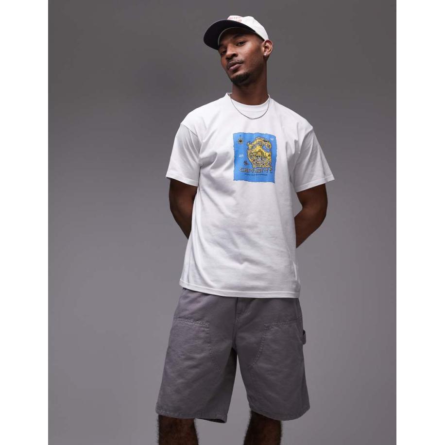 Carhartt WIP - Old World - T-shirt met grafische print in wit Wit