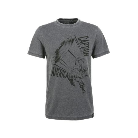 Recovered Recovered Shirt Marvel Captain America Shield donkergrijs