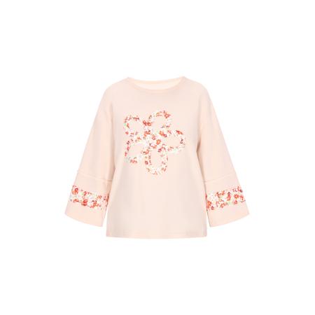 Gaya Gaya Shirt Fashion Look lichtbeige / rosa / rood / wit