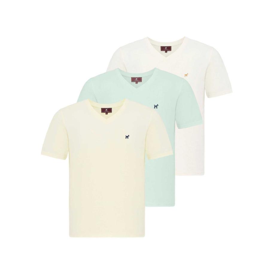 Williot Williot Shirt turquoise / lichtgeel / wit -