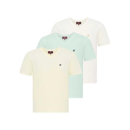 Williot Williot Shirt turquoise / lichtgeel / wit