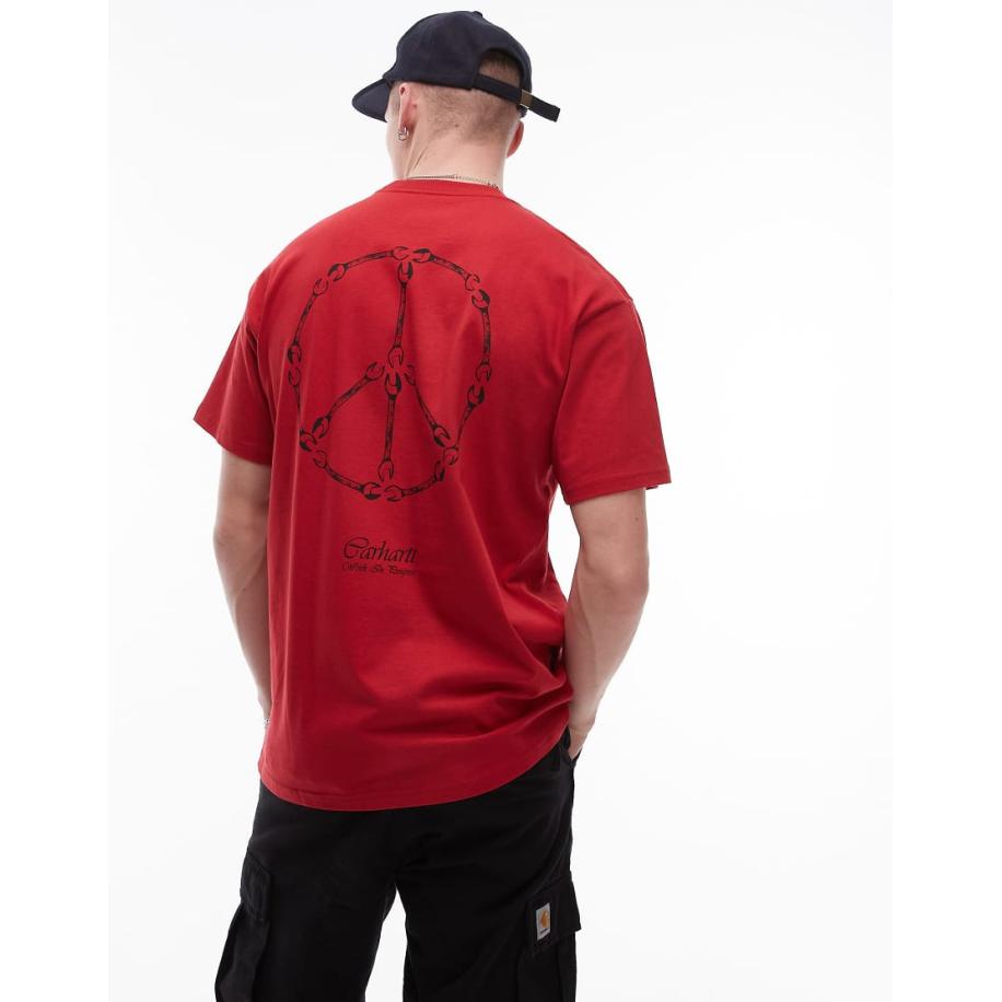 Carhartt WIP - Peace and Work - T-shirt met grafische print in rood Rood