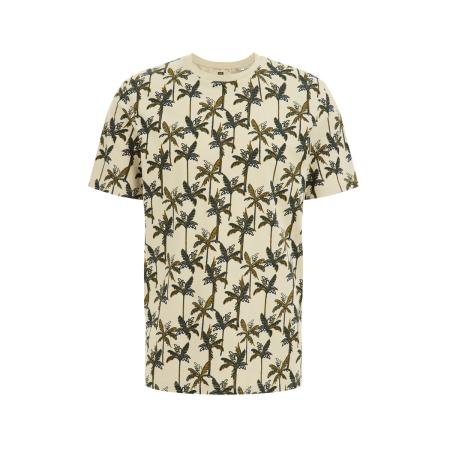 WE Fashion Heren T-shirt met dessin - Slim Fit - Lichtgroen - Katoen - Maat: L