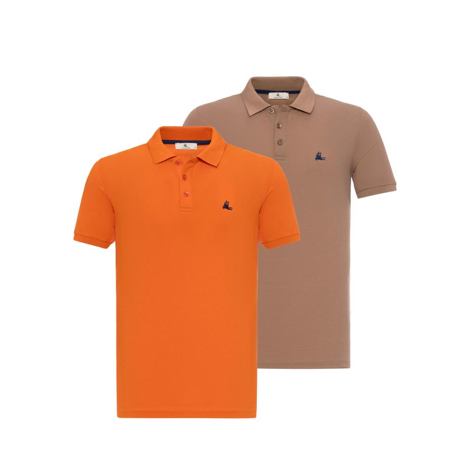 Daniel Hills Daniel Hills Shirt lichtbruin / oranje -