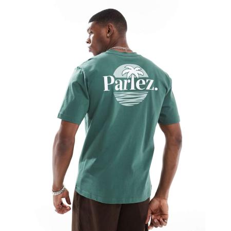 Parlez - Boca - T-shirt met korte mouwen, logo en print op de achterkant in groen