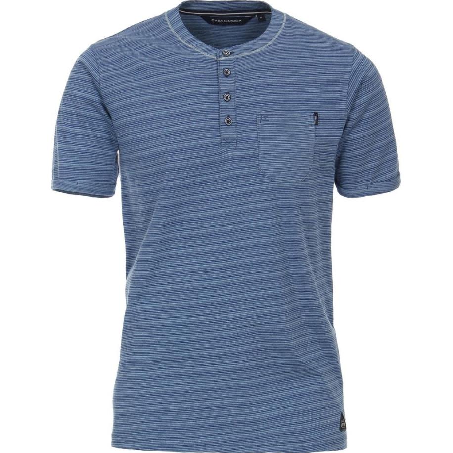 Casa Moda T-Shirt Blauw Strepen Blauw