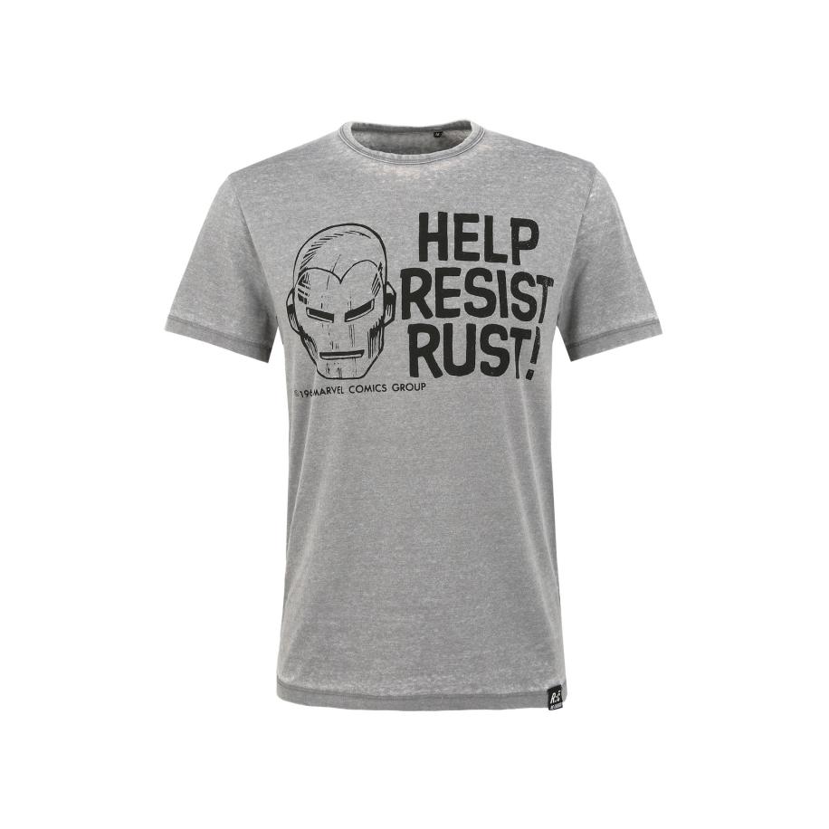 Recovered Recovered Shirt Marvel Help Resist Rust grijs -