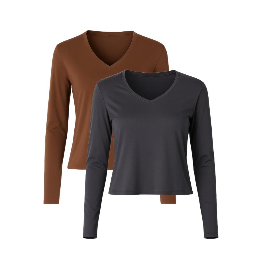 C&City C&City Shirt bruin / donkergrijs -