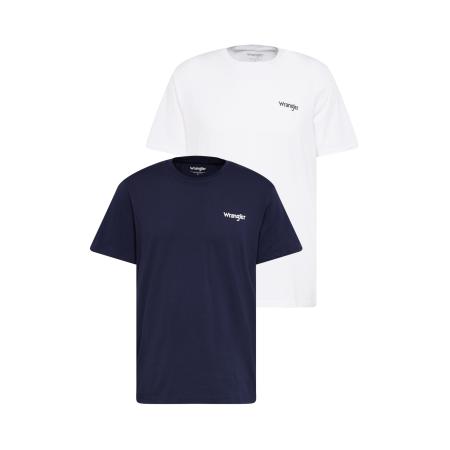 Wrangler WRANGLER Shirt 2PACK SIGN OFF TEE navy / wit