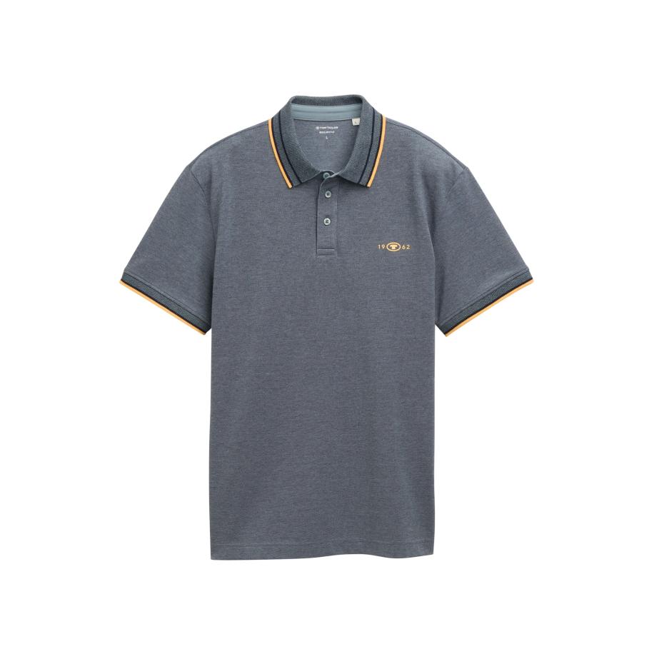 Tom Tailor TOM TAILOR Shirt blauw gemêleerd / lichtoranje / zwart -