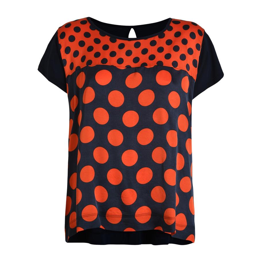 Deha DEHA Shirt marine / donkeroranje -