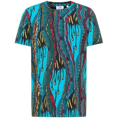 carlo colucci Carlo Colucci Shirt Erroi turquoise / geel / rood / zwart