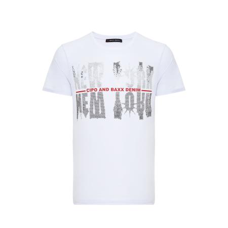 Cipo & Baxx CIPO & BAXX Shirt grijs / rood / wit