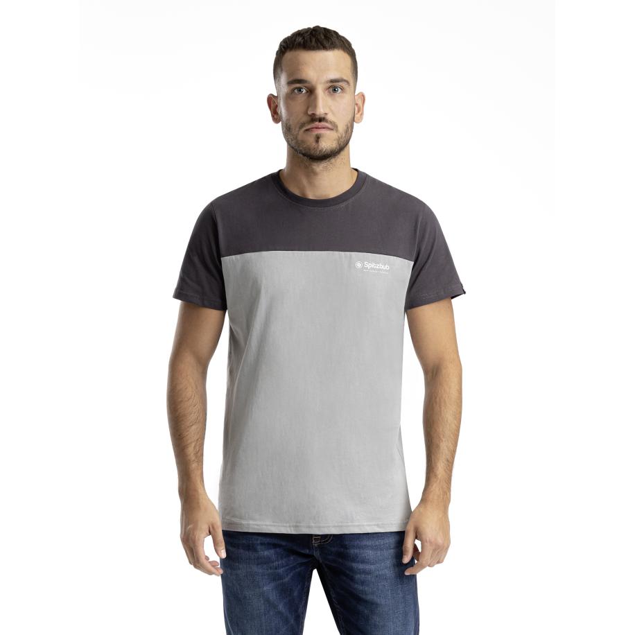 SPITZBUB Shirt grijs / antraciet / wit Grijs